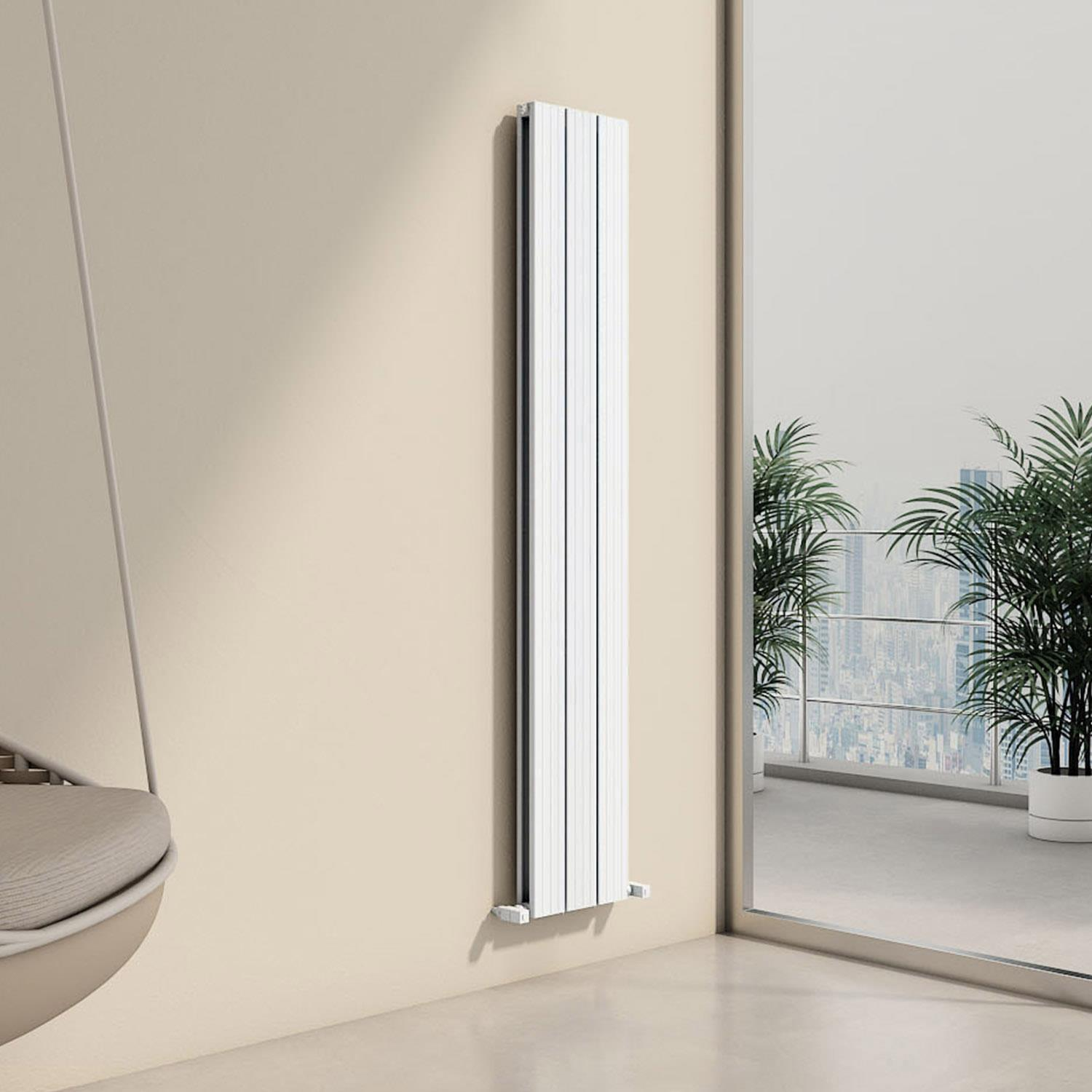 Chambord Double Aluminium Radiator - Sandy White 1800x295mm - 3 Slices