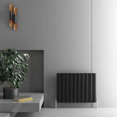 Elliptic Aluminum Radiator - Sandy Black 600x795mm - 10 Slices