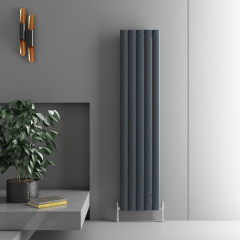 Elliptic Aluminum Radiator - Sand Anthracite 1800x395mm - 5 Slices