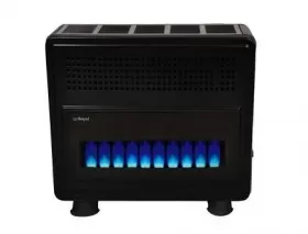 As Royal HR 11000 G - 11Kw Hermetik Soba - Yer Tipi Camlı Fansız - Siyah